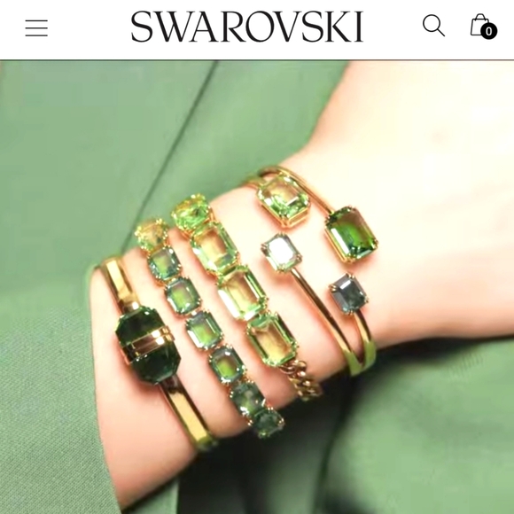 New AUTHENTIC GENUINE SWAROVSKI LUCENT Gold Green tennis Bracelet 7" - Picture 1 of 10